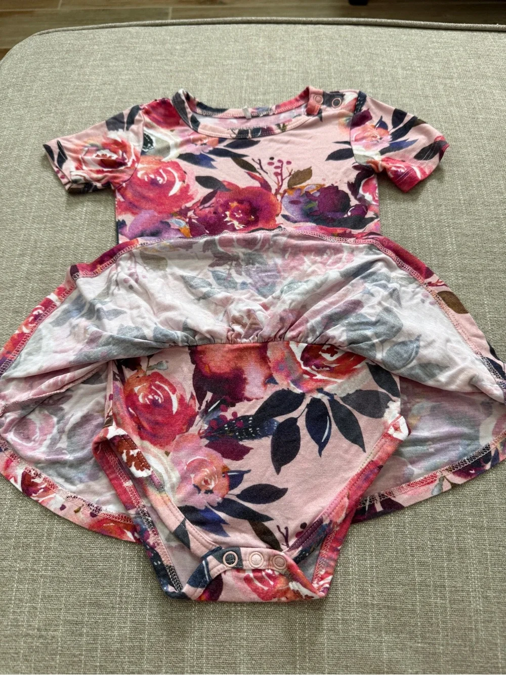 Posh Peanut Dusk Rose short-sleeve twirl skirt bodysuit